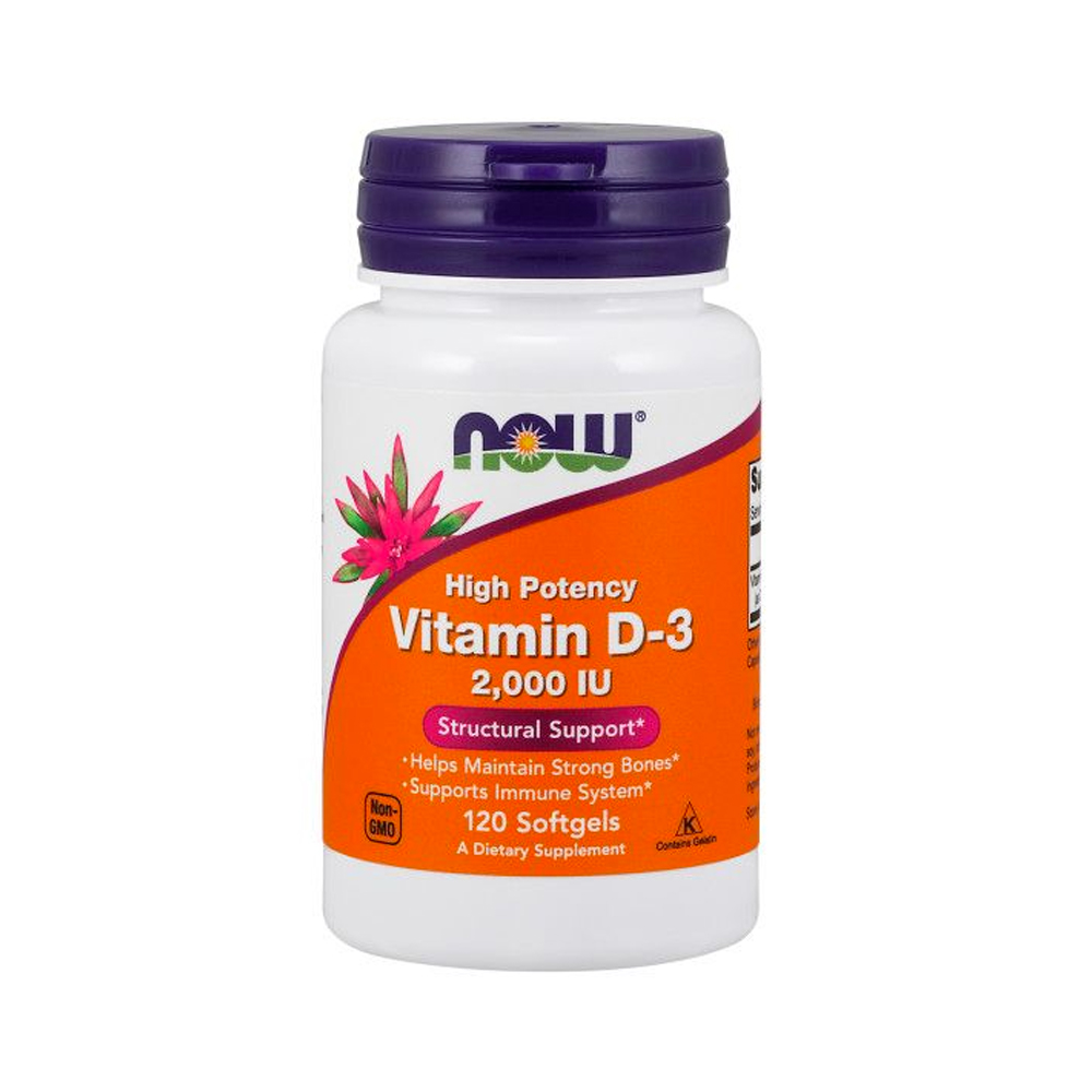 NOW Foods Vitamin D-3 2000IU (120 softgels) | Xtreme Nutrition